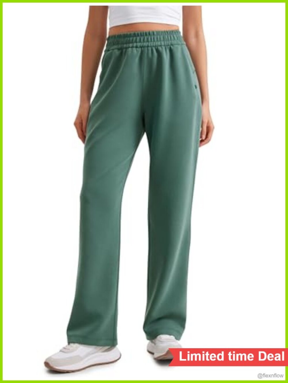 High Rise Wide Leg Sweatpants with Pockets Drawstring Yoga Lounge Pants